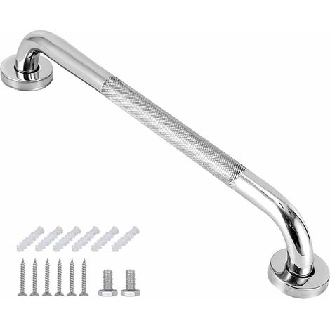 Barra di sostegno per bagno, maniglia per vasca da bagno in acciaio inox SUS 304 con impugnatura antiscivolo, barra di sostegno per WC per anziani/disabili/bambini/incinte, 30 cm