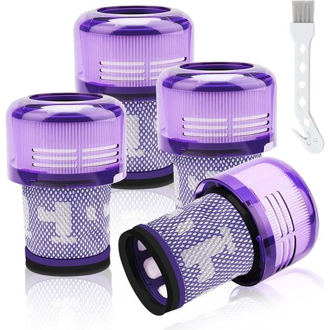4 Stück Filters für Dyson V12, Washable Ersatzfilter für Dyson V12 Detect Slim Absolute Extra/Total Clean/Fluffy Vacuum Cleaner, Ersetzen Sie 971517-01