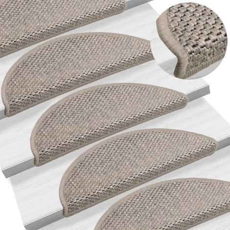 Treppenmatten Selbstklebend Sisal-Look 15 Stk. 56x17x3 Silbern CFW167238 (1/5)