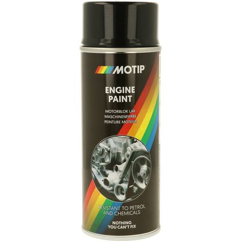 PEINTURE MOTEUR HAUTE TEMPERATURE NOIRE BRILLANTE 150°C AEROSOL 400ML MOTIP
