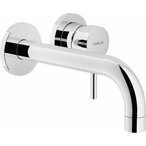Nobili – Mitigeur monocommande mural pour lavabo LV00199CR – Laiton chromé – Aérateur anti-calcaire M22x1 – Limiteur de débit 5 l/min