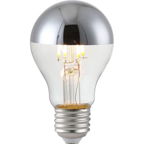 Ampoule réfléchissante à revêtement semi-argenté à LED sans ombre, source de lumière décorative boule de dragon semi-argentée à port à vis A19 (1/5)