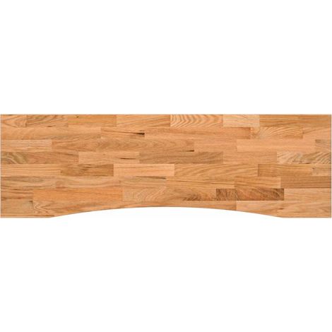 Plateau de bureau rectangulaire bois de chêne massif marron clair 160 x 50 x 2,5 cm (1/5)