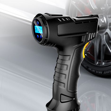 Gonfleur de pneus portable avec manomètre numérique et lumière LED, convient aux voitures, motos, camionnettes et SUV, filaire. (1/5)