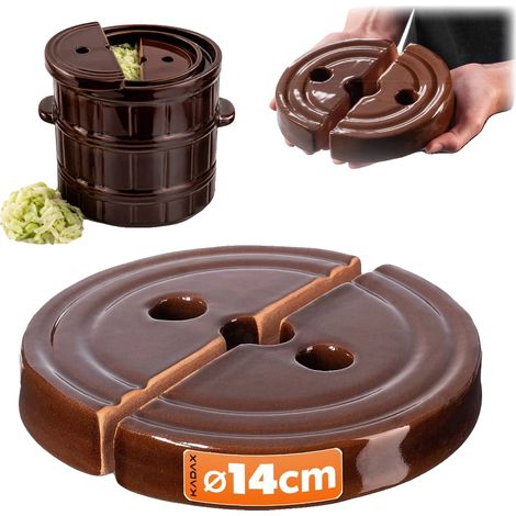 Fermentationsdruckstein, langlebige Keramik, Set von 2, Braun (1/5)