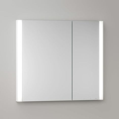 Keuco Royal Metis LED Unterputz-Spiegelschrank 80 x 71 cm, 2 Türen mit Spiegelheizung, asymetrisch, schweizer Ausführung (1/5)