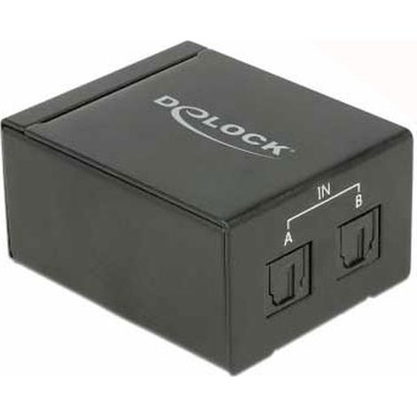 18767 DeLock Commutateur 2 en 1 S/PDIF Toslink - Commutateur 2 entrées S/PDIF Toslink vers une sortie S/PDIF Toslink Jack 3.5 mm femelle stéréo / 2x Jack 3.5 mm femelles stéréo