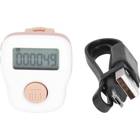 Compteur manuel lumineux rechargeable USB en silicone étanche - Anneau blanc décompteur (1/5)