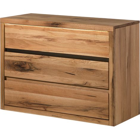 Cassettiera Quercia Selvatica/Cerro naturale oliato 105x45x75 cm montato MONTREUX LUX 133 (1/3)