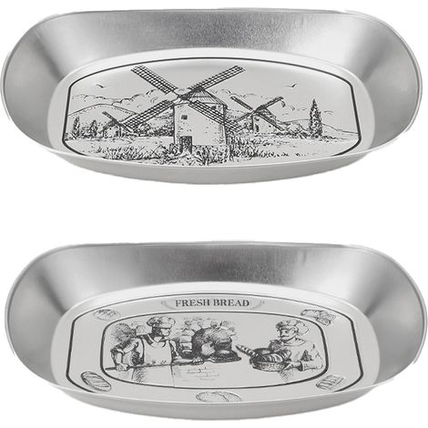 Plateau De Service - Fer-Blanc - Forme De Bateau - Vintage - Pour Biscuits Fruits Et Desserts - Lot De 2 (1/5)