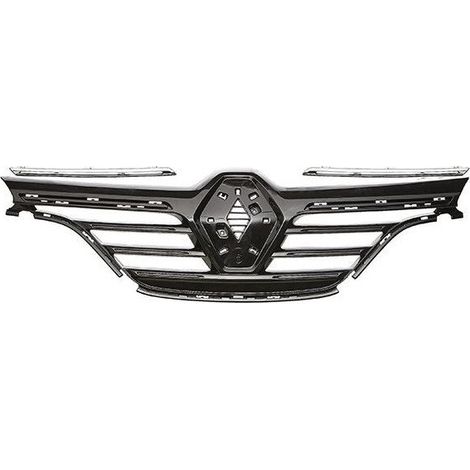 Grille de calandre avant noire et 2 moulures chromées Renault Megane 4 phase 1 2015-2020