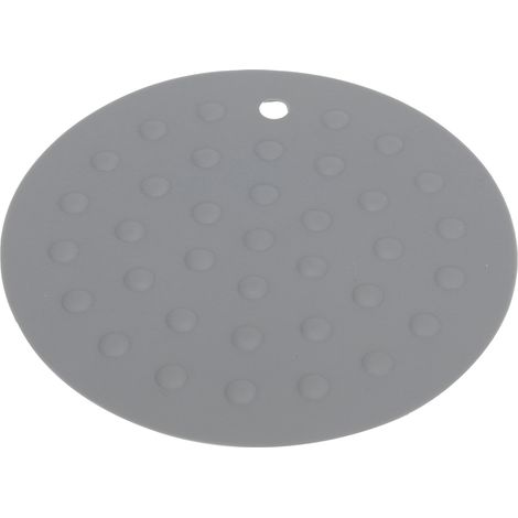 Tapis de table rond en silicone anti-brûlure pour la cuisine et la maison (gris foncé) (1/5)