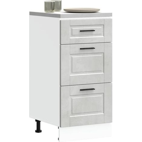 Armoire de cuisine-Meuble de cuisine-Armoire de rangement Porto gris béton bois d'ingénierie 270604 (1/4)