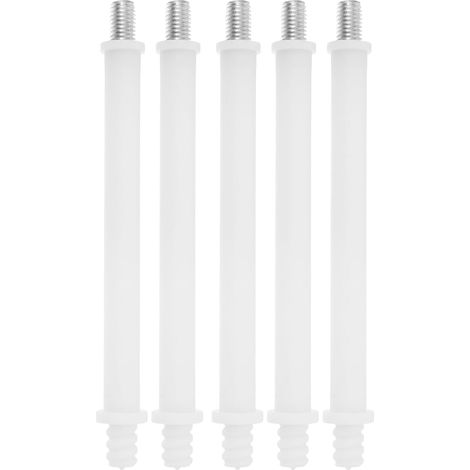 5 Pièces Manche de Rechange pour Brosse WC, Tige de Brosse de Nettoyage des Toilettes, Plastique et Fer, Blanc, Démontage Facile, Poignée Ergonomique pour Nettoyage de Salle (1/5)