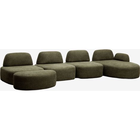 SKLUM Modulares 4-teiliges Ecksofa mit rechter Chaiselongue und gepolstertem Hocker Giorgia (1/5)