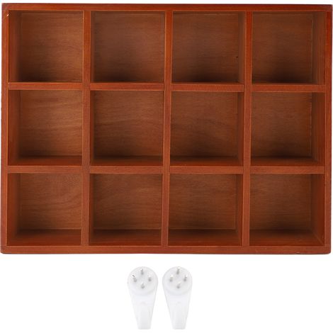 boîte de rangement-Organiseur de Bureau Vintage en Bois avec 12 Compartiments pour Stationnaire et Accessoires (1/5)