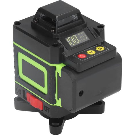 Laser-Nivelliergerät mit 16 Linien, 4D-Selbstnivellierung, Fernbedienung, Digitalanzeige, EU-Stecker (110–240 V), Grün (1/5)
