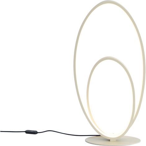 QAZQA Lampada da tavolo di design beige con LED dimmerabile a 3
