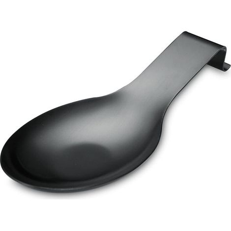 Repose Cuillère En Noir Mat, Porte Cuillère En Acier Inoxydable Pour Cuisinière, Porte Stensiles De Cuisine Pour Louches, Pinces, Spatule, Porte-cuillère Pour Cuisinière (1PC-9,5 Pouces) (1/5)