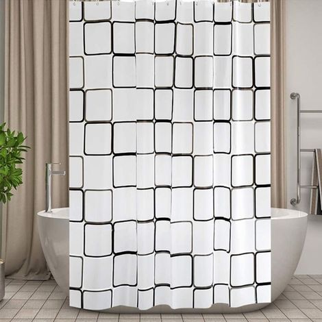Mildew Resistant Shower Curtain for Bathroom, 180 200cm Large Shower Curtain, Square, Peva Bathroom Curtain, Waterproof