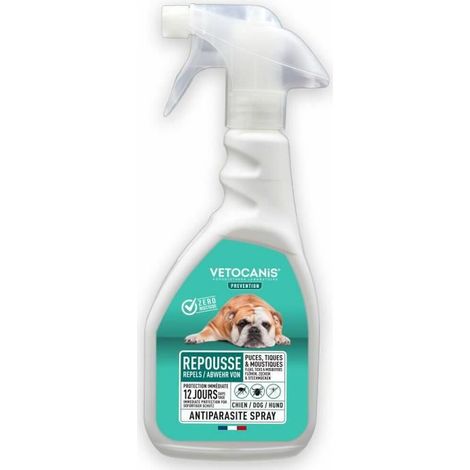 VETOCANIS Spray anti-puces, anti-tiques et anti-moustiques - Pour Chien - 500 ml