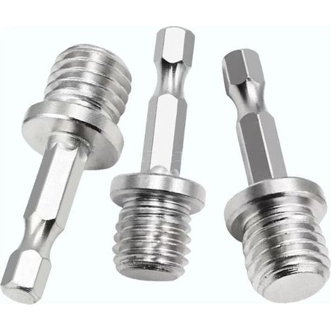 3 Pièces Adaptateur Perceuse Hexagonale Adaptateur M14 Adaptateur 1/4 Pouce Hexagone Perceuse Tournevis sans Fil Mandrin Perceuse Plaque Outils Fendage Clé électrique