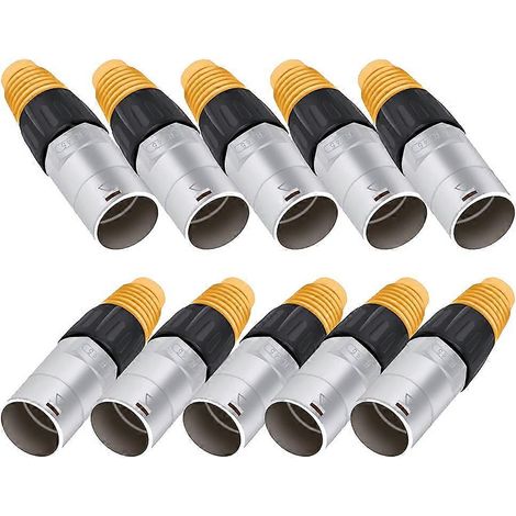 Lot de 10 connecteurs RJ45 étanches pour panneaux, prises Ethernet Cat5e, connecteurs métalliques pour câbles Ethernet destinés aux réseaux domestiques et industriels. (1/5)