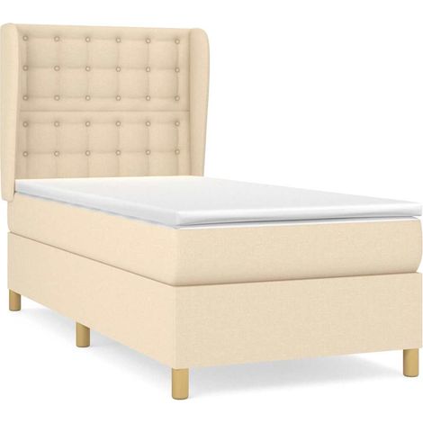 Maison Exclusive - Boxspringbett mit Matratze Creme 90x200 cm Sto (1/5)