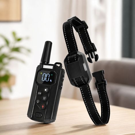 Collier de dressage pour chien PB01 étanche IP67 avec télécommande LCD 800m modes son vibration choc éducation Jardinage (1/5)