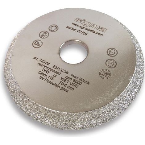 SCHLEIFSCHEIBEN 72V06S Ø 115 mm RADIUS 6 FÜR SIGMA JOLLY EDGE 37A1D 37A1PD