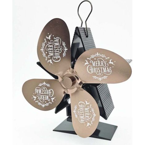 Ventilateur Poele à Bois 4 Pales Avec Thermomètre - Ventilateur Cheminée Alimenté à la Chaleur Ventilateur Silencieux avec Protection Contre le Surchauffe pour Poêle à Bois Cheminée Gaz Bûche Poêle à (1/4)