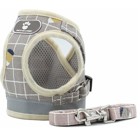 Arnés tipo chaleco ajustable, acolchado, reflectante, suave, transpirable y cómodo para perros pequeños y cachorros MZ083 (M, caqui) (1/4)