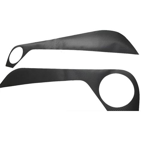 1 paire d'autocollants de protection anti-coups de pied pour panneaux de porte, film protecteur pour garnitures de porte 2015-2024, autocollant en fibre de carbone noire (1/5)