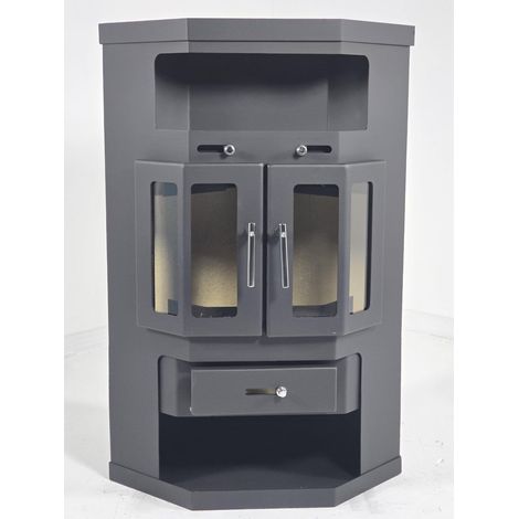 Stufa a Legna Angolare V05 Panama 2 - 10.25 kW – Design Salvaspazio (1/5)