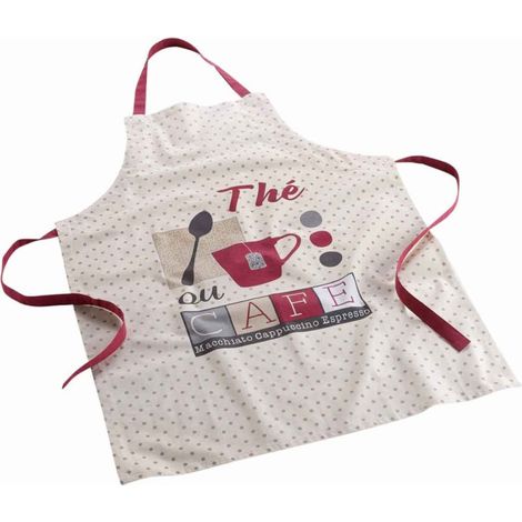 Tablier de Cuisine Imprimé "Déjeuner" 84cm Taupe (1/3)
