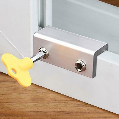 Verrou Pour Fenêtre Coulissante - Verrou De Sécurité En Alliage D'aluminium - Adapté Aux Fenêtres Verticales Et Horizontales - 1 Pièce (1/5)