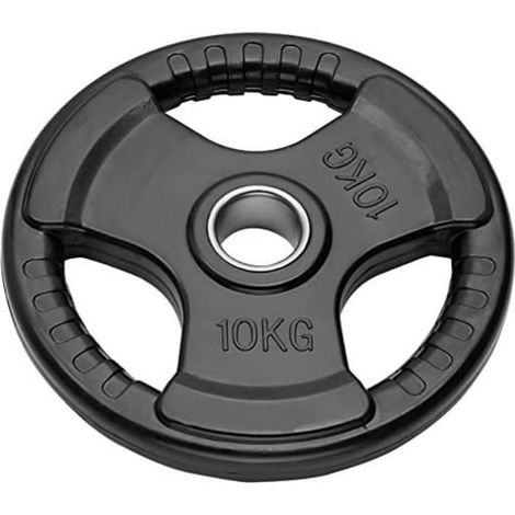 Disco Peso in Ghisa Gommato Dischi Palestra Bilanciere Olimpico Foro 50mm Piastra Tri-Grip da 2.5 a 20 kg (2.5, 1 Disco) FFitness
