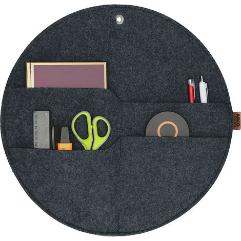 Organizzatore da parete in feltro Bertoni "Circle" XL, diametro 45 cm - antracite, 4 tasche, ecologico (1/5)