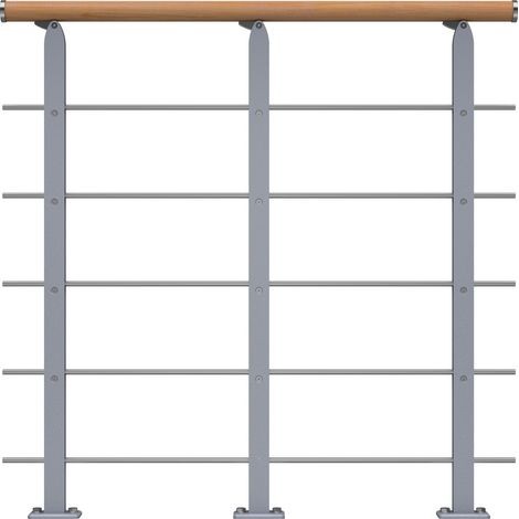 Dolle Brüstungsgeländer Starter-Set - Eiche weiß Unterkonstruktion Perlgrau - Frankfurt, Hamburg, Berlin, Sydney