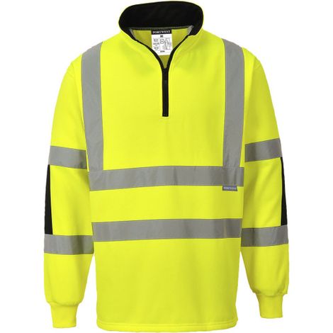 Sudadera flúor Xenon Rugby con paneles de refuerzo B308 L Amarillo