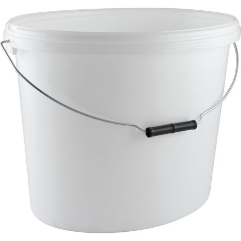 Eimer Oval 18L weiß mit Bügel - Kunststoff, Farbeimer, ohne Deckel