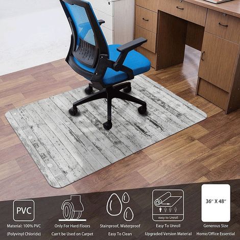 Anti-slip floor mats for study and living room, chair cushions, seat cushions, protective mats for wood flooring and tiles - Wood grain - 2 - 761222mm