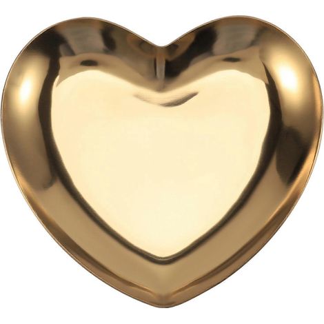 Plateau de Service Cœur pour Bijoux en Métal Doré - Rangement Élégant (1/5)