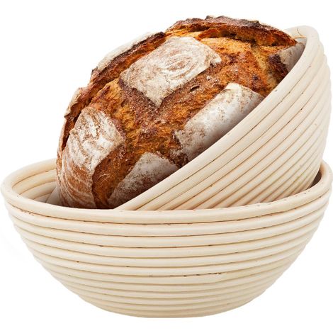 Panier à pain 2 pièces, paniers à pain ronds, 208 cm, panier à pain en rotin, panier à pain Banneton pour la cuisine, avec doublure en lin