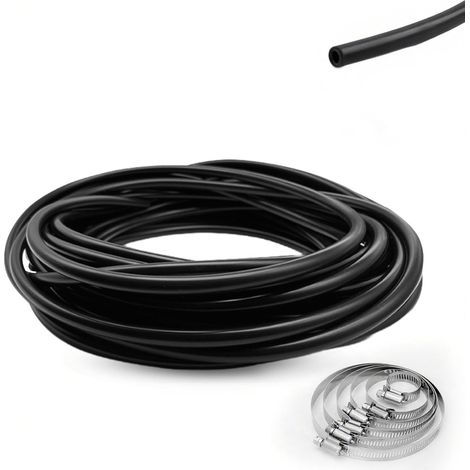 6 Mètres Tuyau Silicone ID 3 mm OD 7 mm Noir Durite Silicone Durite Turbo Durite 3 mm 7 mm Tuyau Sous Vide pour Voiture, Durite Depression Turbo pour Voiture avec 6 Pinces (1/5)