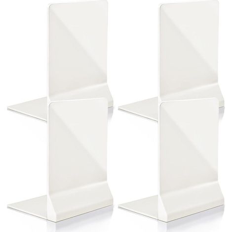 Buchstütze faltbar Bücherhalter Buchstopper Regal weiß 2 Paar (1/5)