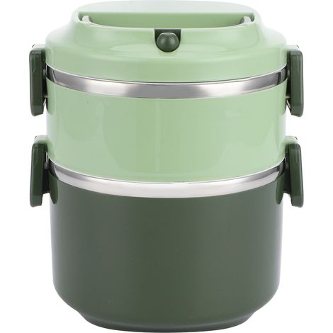 Boîte repas isotherme en acier inoxydable, bento portable 1.7L double couche pour conservation alimentaire (1/5)