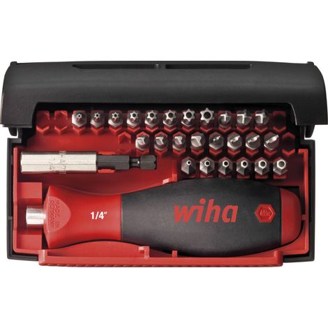 Wiha Juego de bits Collector Security Standard de 25 mm en surtido, de 27 unid. de 1/4", en caja (09393)
