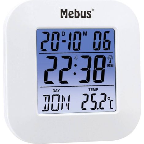 Mebus 51511 Radiocontrollato Sveglia Bianco