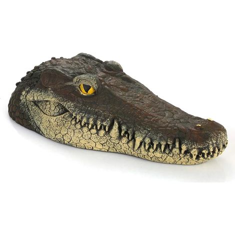 Tête d'alligator flottante décorative pour bassin, accessoire de piscine. Fausse tête d'alligator détaillée pour la décoration et la protection de votre bassin. (1/5)